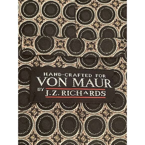 Van Maur By J.z Richards Black Hand Made 100% Silk Men’s Neck Tie Made In Usa - Picture 10 of 11